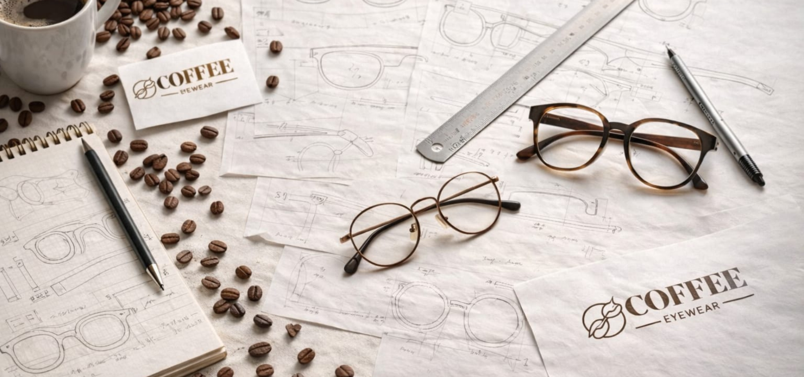 Coffee Eyewear design and eyewear sketches